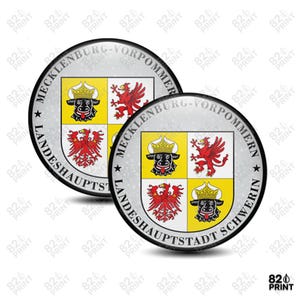 3D Gel Registration Stickers Mecklenburg-Vorpommern All Regions and Districts 2pcs German License Plate Silicone Seal Badge Plakette Decals