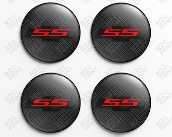 Camaro Wheel Center Cap Stickers: 3D Gel Resin Decals, Custom Sizes (Set of 4)