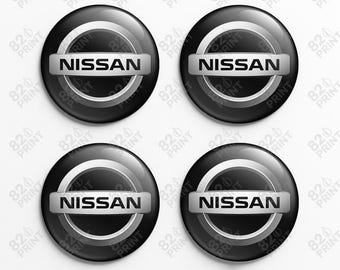 Nissan Wheel Center Cap Stickers: 3D Gel Resin Decals, Custom Sizes (Set of 4)