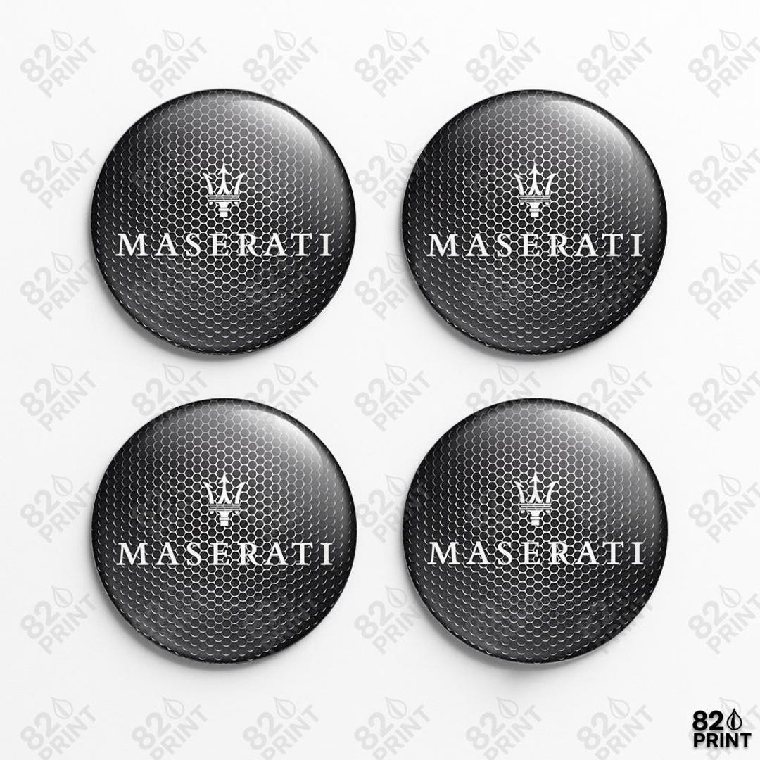 Maserati Wheel Center Cap Stickers: 3D Gel Resin Decals, Custom Sizes ...