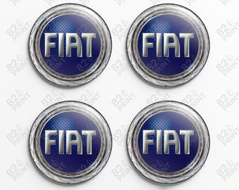 Fiat Wheel Center Cap Stickers: 3D Gel Resin Decals, Custom Sizes (Set of 4)