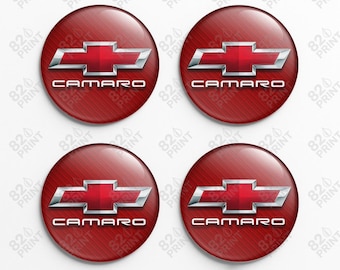 Camaro Wheel Center Cap Stickers: 3D Gel Resin Decals, Custom Sizes (Set of 4)