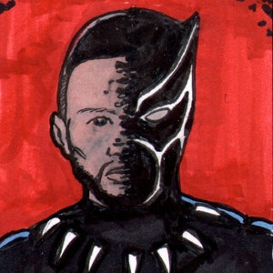 Black Panther Sketch Card - ORIGINAL ART