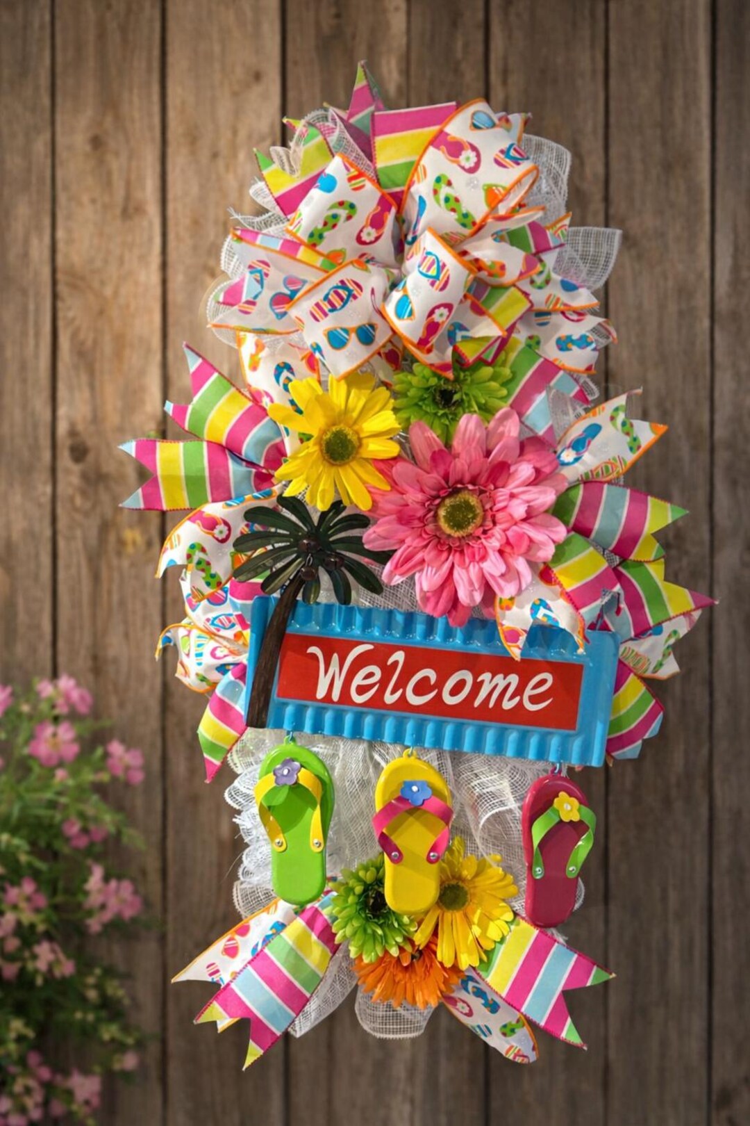 Summer Flip Flop Wall or Door Hanger | Beach Decor - Etsy