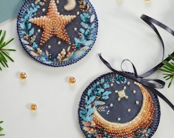 Weihnachtsstern Perlenstickerei Kit – DIY Perlenstickerei Kit Anfänger | Perlenkunst Kit | Handgefertigtes Geschenk Set