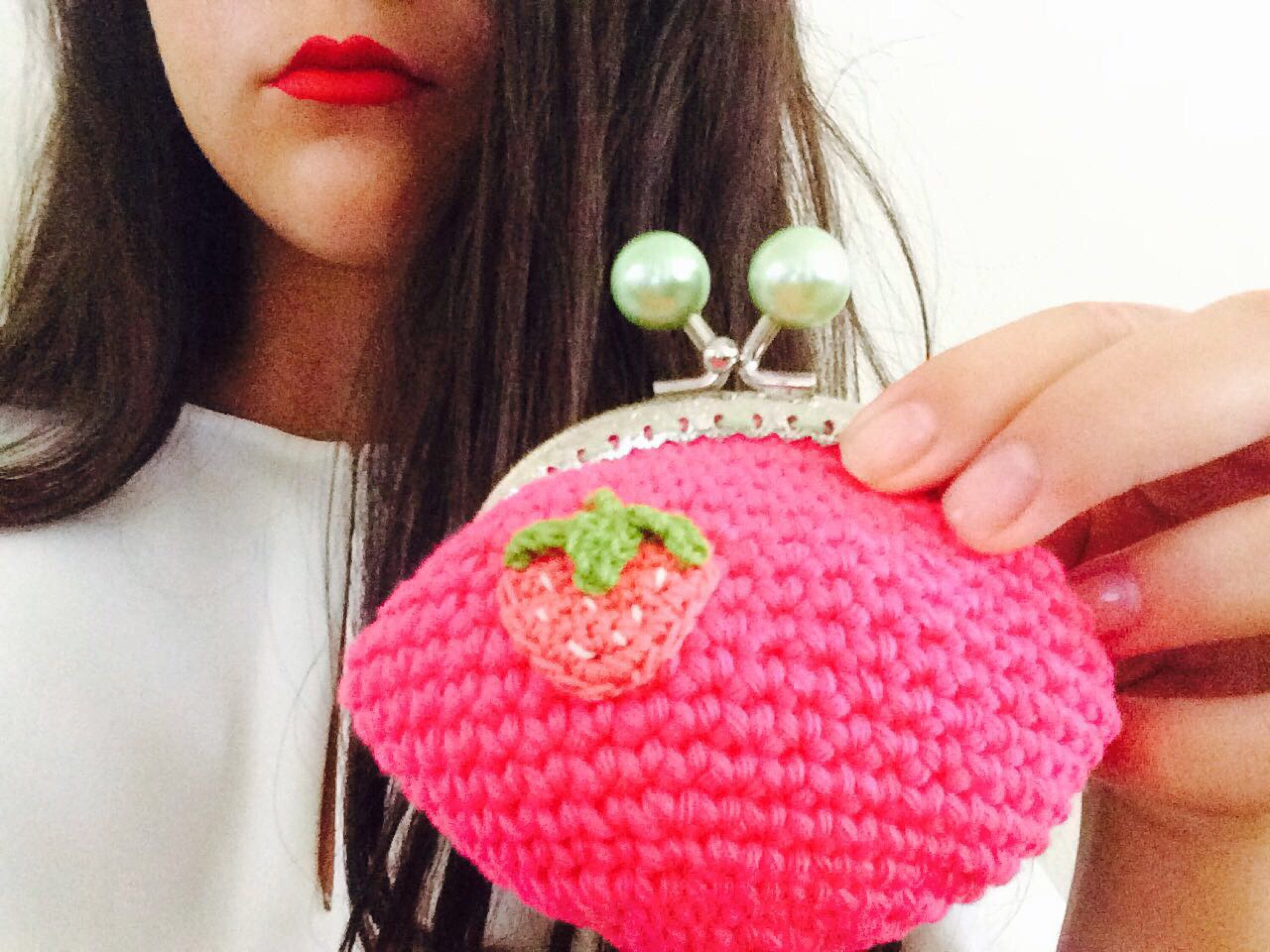 strawberry coin purse