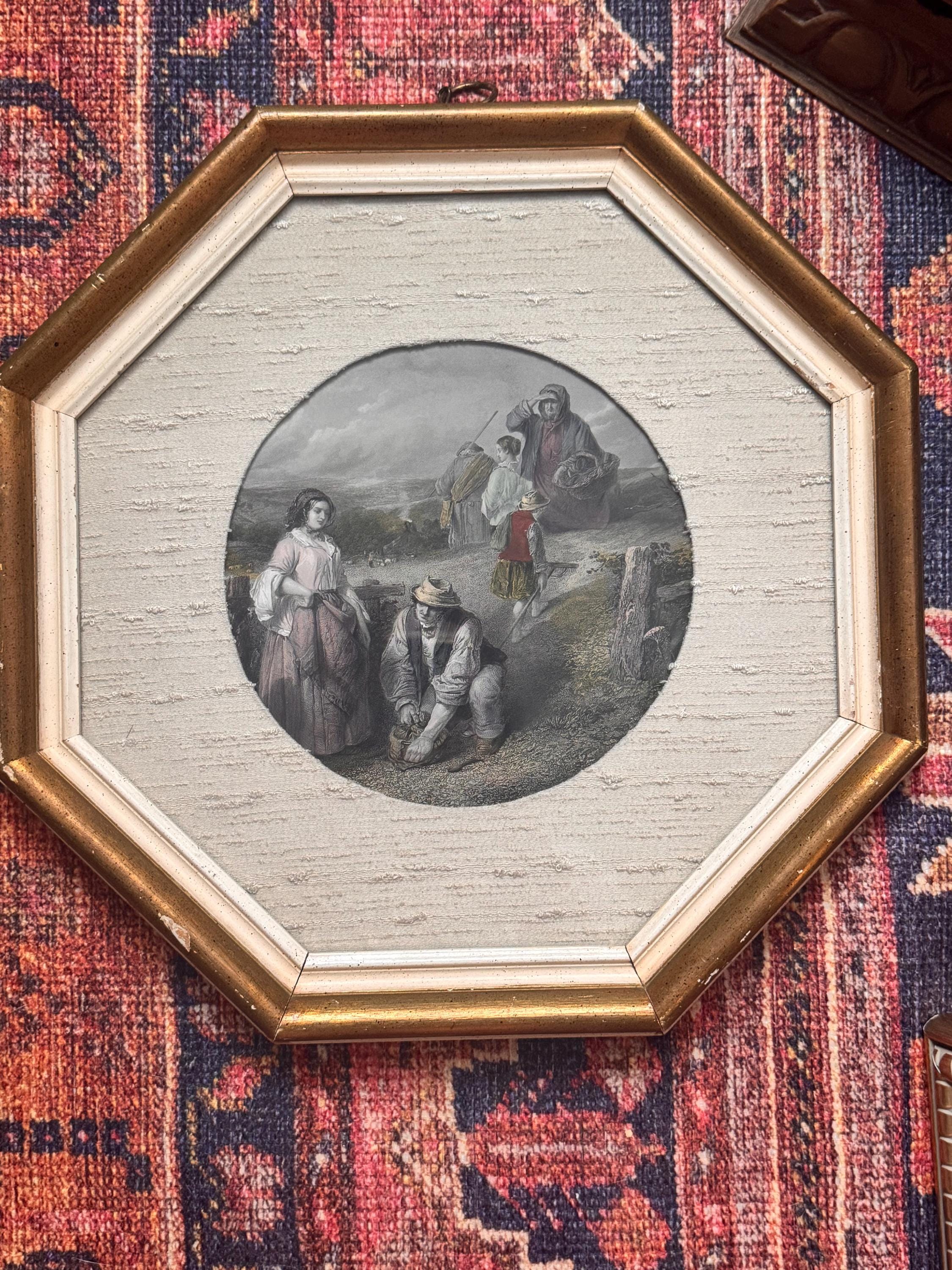 Antique Etching England Cottage - Etsy