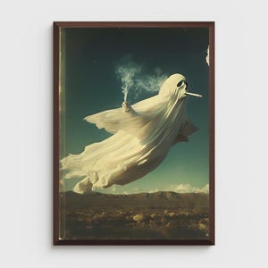 Ghostly Figure In Vintage Costume With Eerie Smoke | Spooky | Poster | Ghost