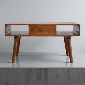 Mid Century Curved Walnut Coffee Table