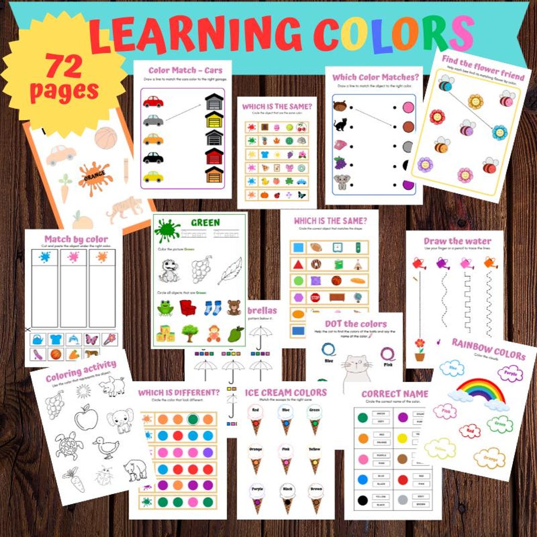 Color Matching Worksheets for Toddlers – Preschool Sorting Activities