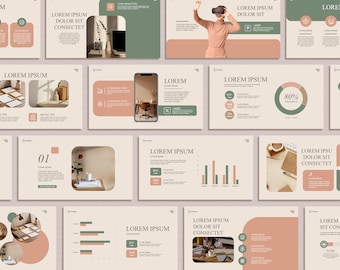 Rosa Beige Powerpoint-Vorlage, Präsentation Canva Slide, Business Strategie,Pitch Deck