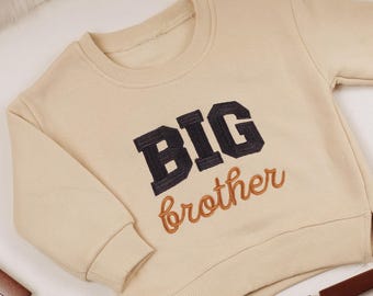 Sudadera personalizada para niño hermano mayor, sudadera personalizada para bebé, camiseta bordada personalizada para niño pequeño, regalo para baby shower.