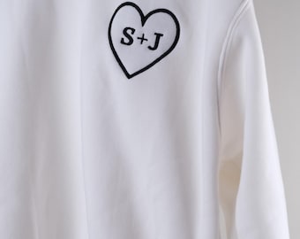 Womens Valentine's Day Sweatshirt, Couple Gift Sweatshirt, Heart Hoodie, Personalized Valentines Sweatshirt, Heart Name Sweatshirt