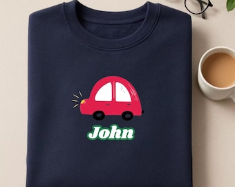 Personalisiertes LKW-Sweatshirt für Kinder, Auto-Liebhaber-Kleidung, benutzerdefinierter Text-Traktor niedlich, Bauernhof-Geschenk, Kinder-Sweatshirt, Geschenk für Kinder