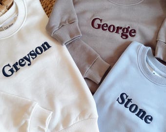Kids Custom Name Crewneck Sweatshirt, Kid Sweatshirt, Custom Name Embroidered Crewneck, Toddler Sweatshirt Embroidered Name, Gift For Kids