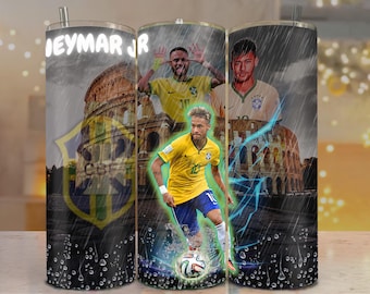 Neymar Jr. Tumbler: Brazylijska gwiazda piłki nożnej, 20 uncji, kubek ze stali nierdzewnej