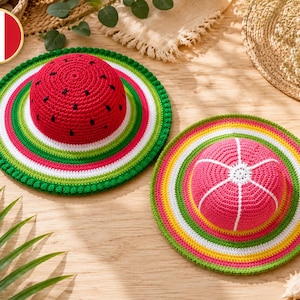 Cappello da gourmet all'uncinetto con frutta estiva per principianti - Schema PDF originale