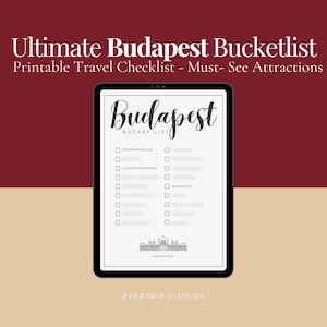 Budapest Travel Bucket List Printable | European City Trip Checklist | Instant Download PDF | Evertrip Studios