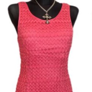Guess Pink Woven Pattern Knit Midi Dress Size S