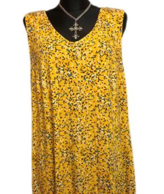 J.d. Williams Yellow Speckled Print Tunic Dress Size XXL