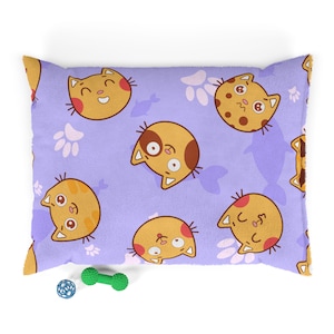 Cute Cat Print Pet Bed, Cozy Dog Mat, Adorable Kitty Pillow, Soft Animal Cushion, Cat Lover Gift, Pet Accessory, Furry Friend Bed