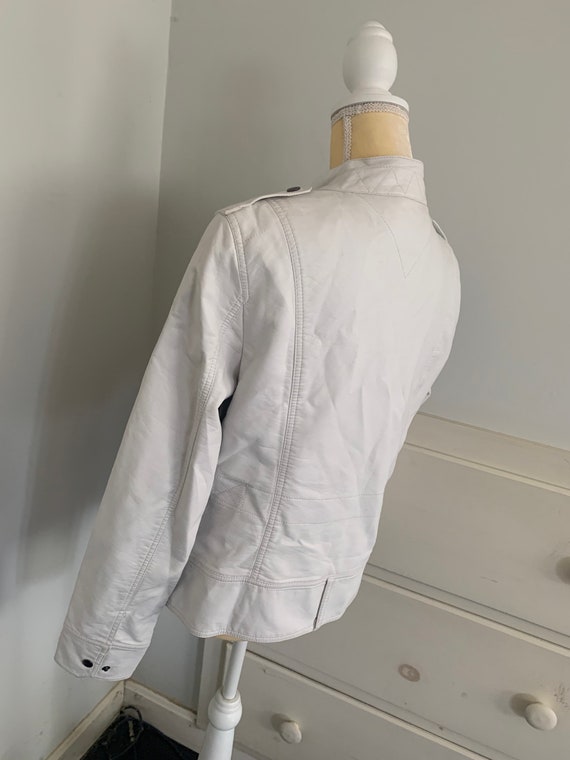 Black Rivet FauxLeather Jacket Large Gem