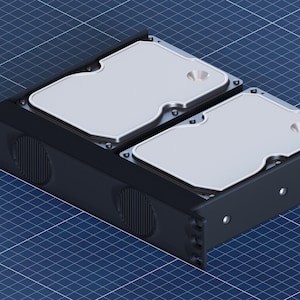 Minirack de 10 pulgadas: Soporte 1U para 2 discos duros de 3,5" con refrigeración activa
