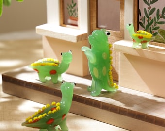 Ręcznie dmuchana szklana figurka dinozaura: wyjątkowa rzeźba, dekoracja świąteczna