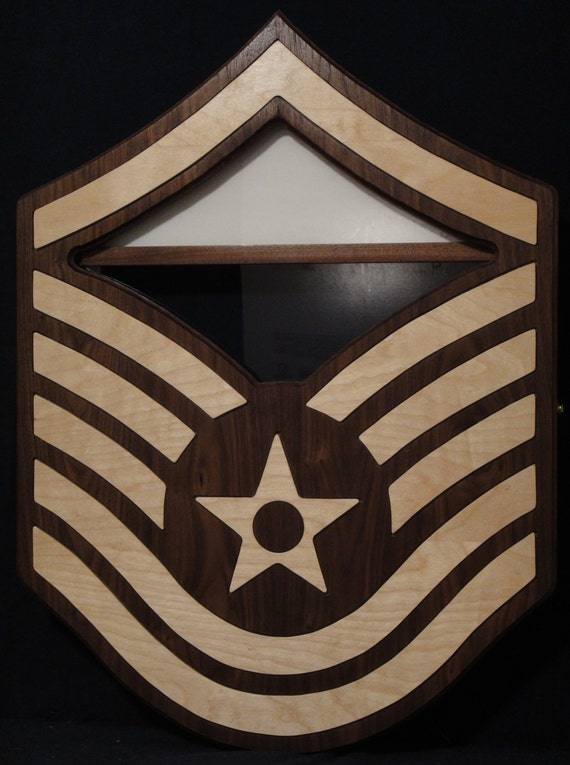 Usaf Msgt Chevron Shadow Box Made To Order Etsy