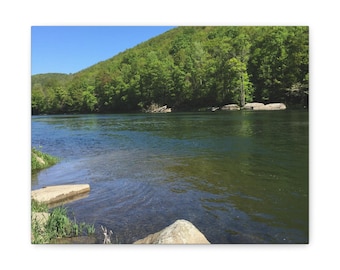 Scenic River Canvas Print, Landscape Photography Wall Art