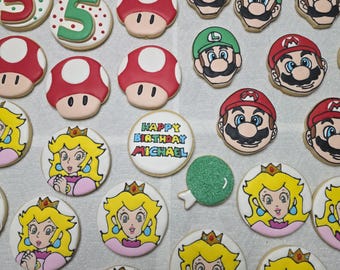 Mario Brothers Theme Sugar Cookies