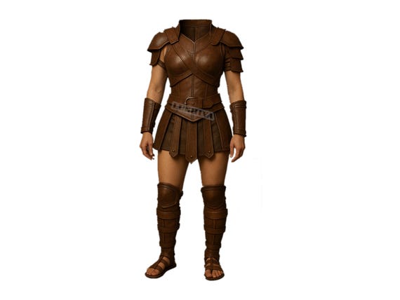 Faux Leather Gladiator Armor Suit: Steampunk Cosplay Costume