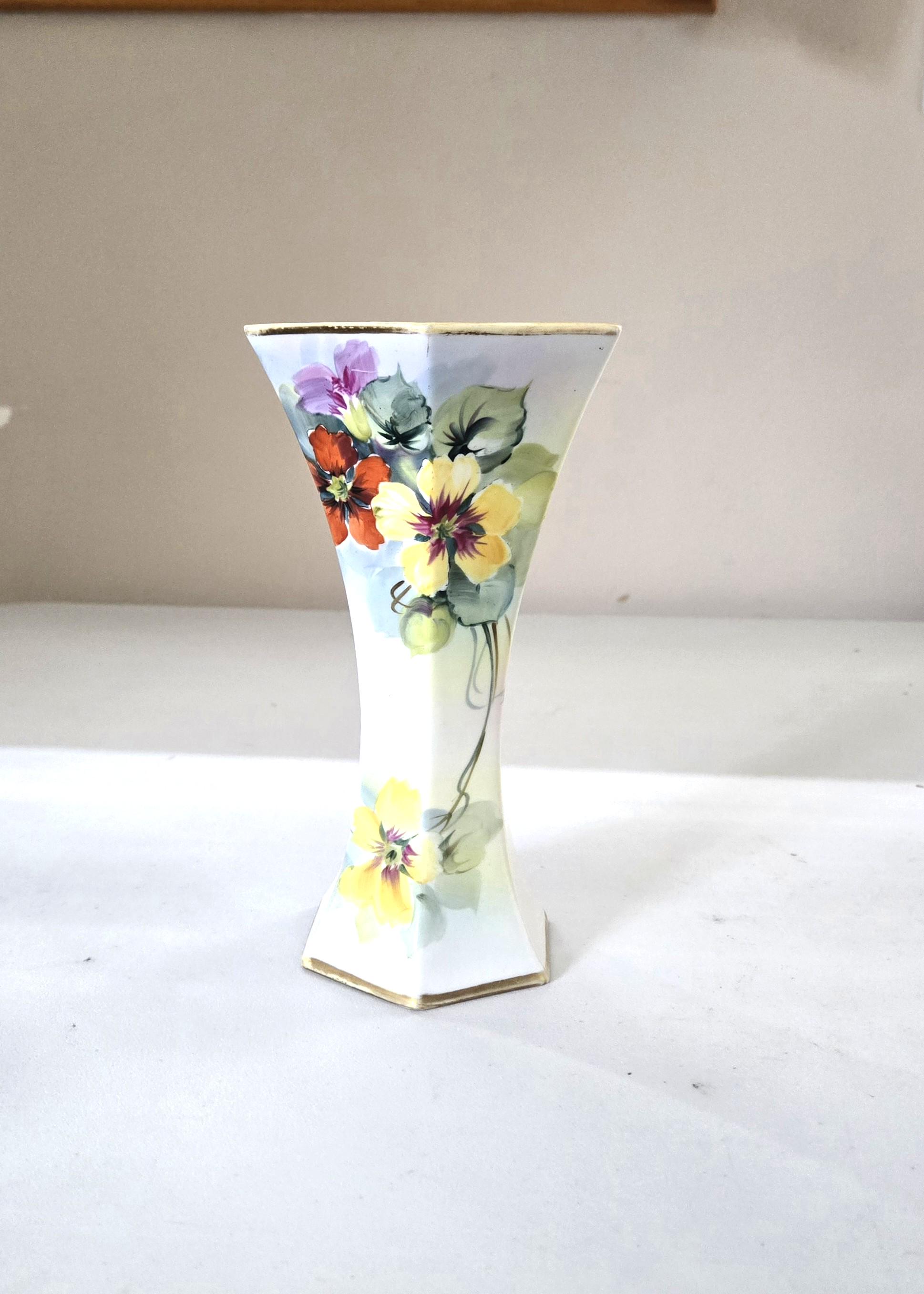 NIPPON HAND PAINTED 花柄陶器ボウル 金属脚付き Nippon Porcelain - Etsy
