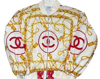 Chaqueta bomber de seda vintage de Chanel