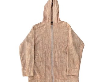 Vintage Fendi Zucca Velvet Hooded Jacket