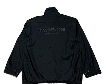 Vintage YSL Yves Saint Laurent Big Logo Casual Jacket - Etsy