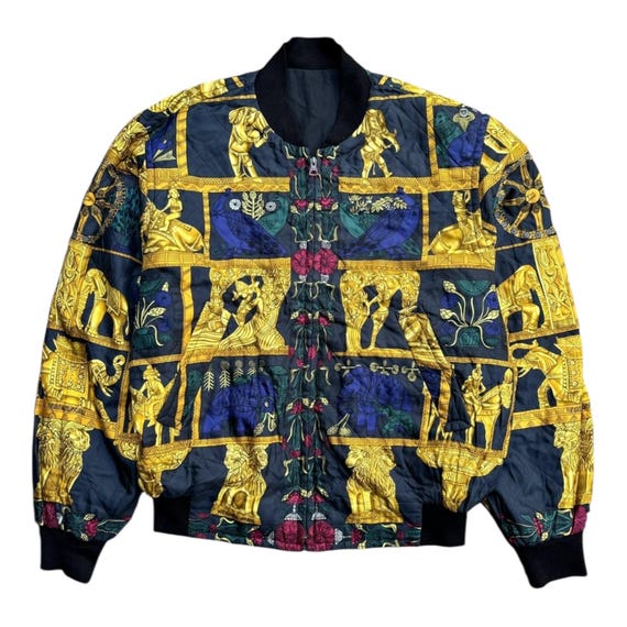 Vintage Hermes Torana Reversible Silk Bomber Jacket - Etsy