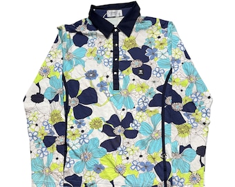 Polo vintage de manga larga con flores de Chanel