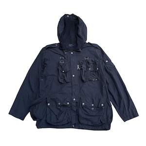 Vintage Polo Ralph Lauren Swiss Army M-60 Multi Pocket Mesh Face Covering Military Jacket