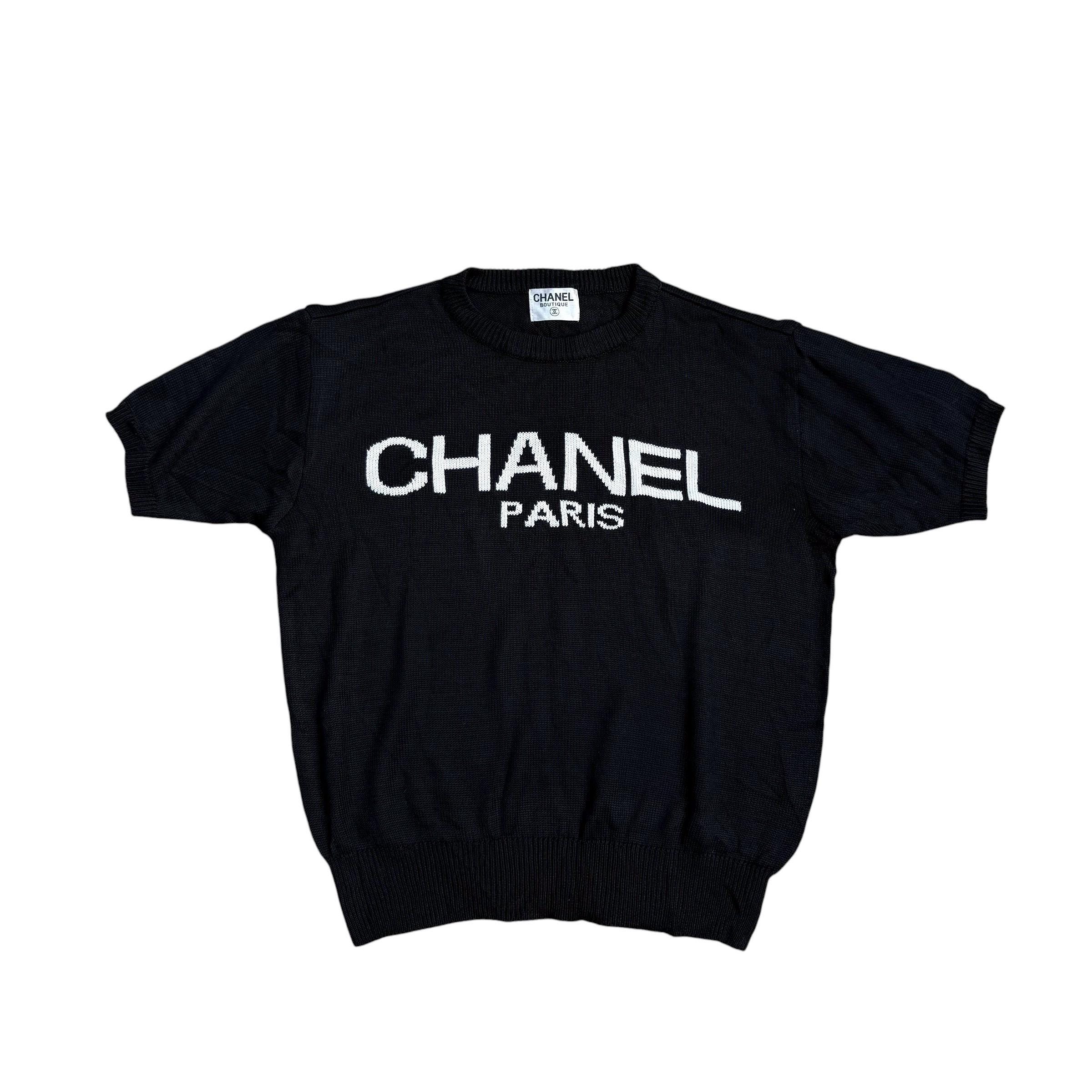 CHANEL BOUTIQUE ロゴ刺繍 黒　vintage y2k Vintage Chanel Clothing - Etsy