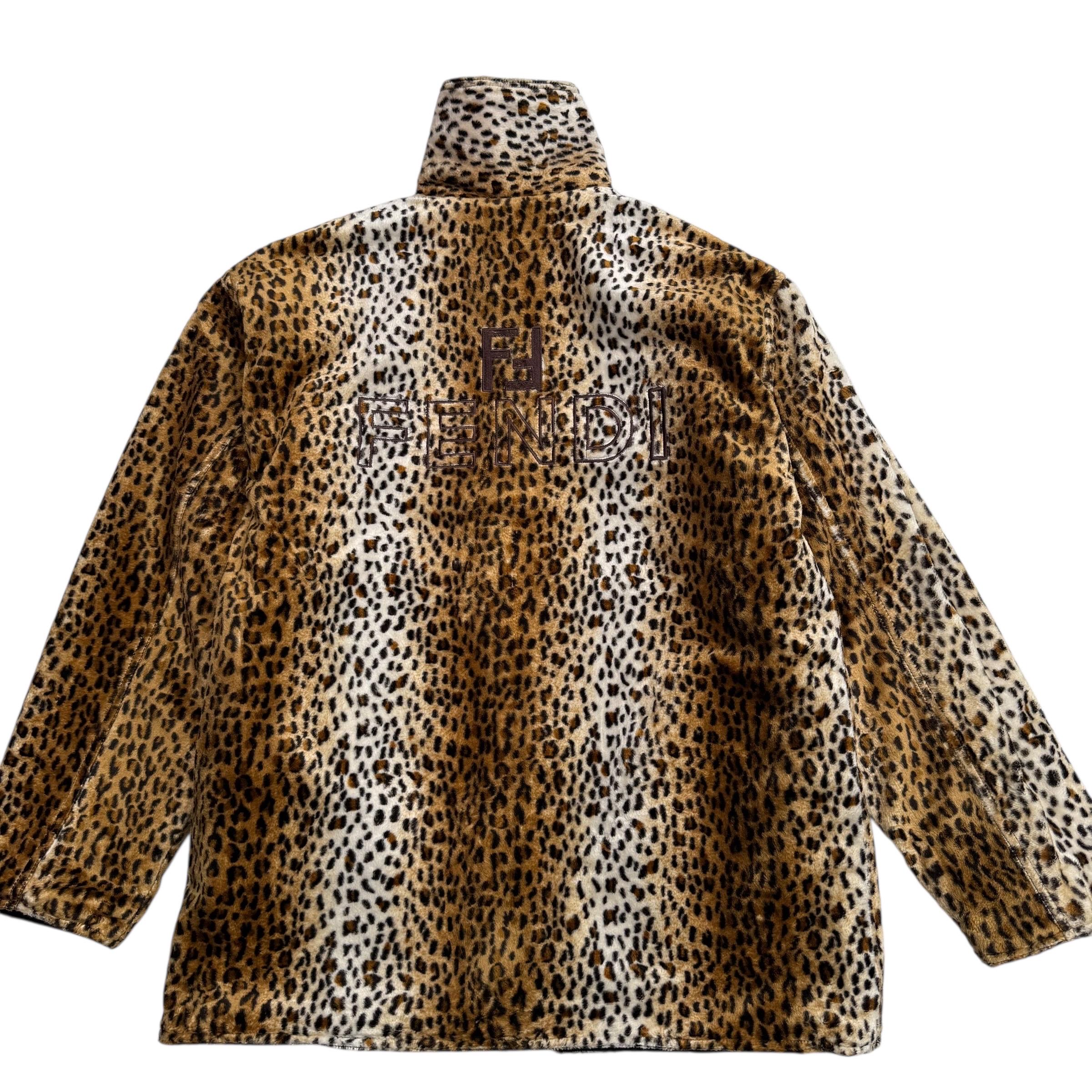 FENDI レオパード柄スプリングジャケットコート Vintage Fendi Leopard Reversible Jacket - Etsy