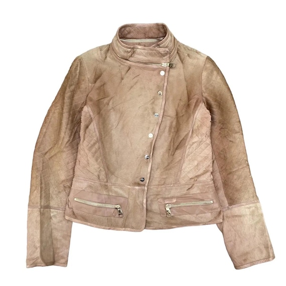 Salvatore Ferragamo, Vintage Salfatore Ferragamo Calf Skin Leather Jacket