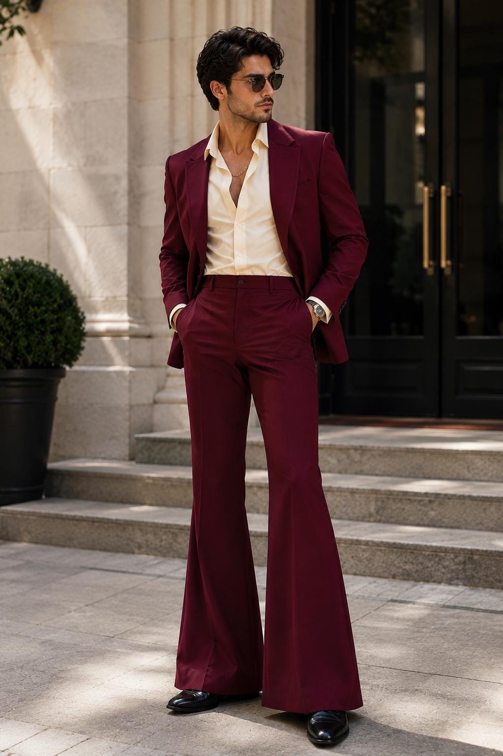 Burgundy Pants Suit - Etsy Burgundy Pants Suit - Etsy