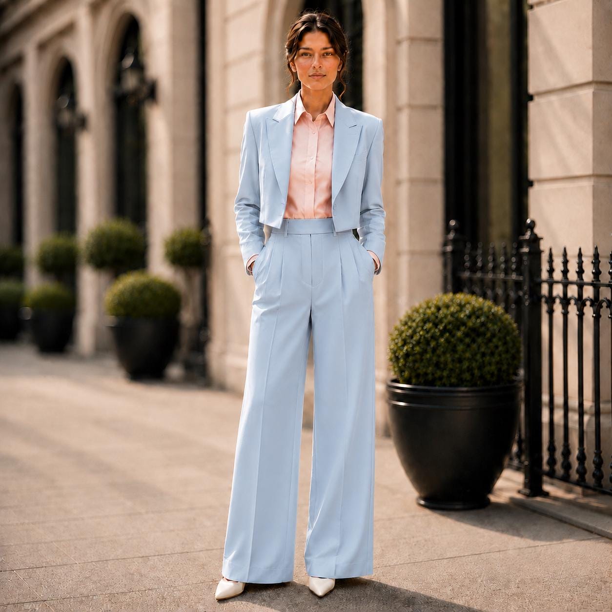 light blue dress pants outfit Formal Pantsuit and our wrinkle