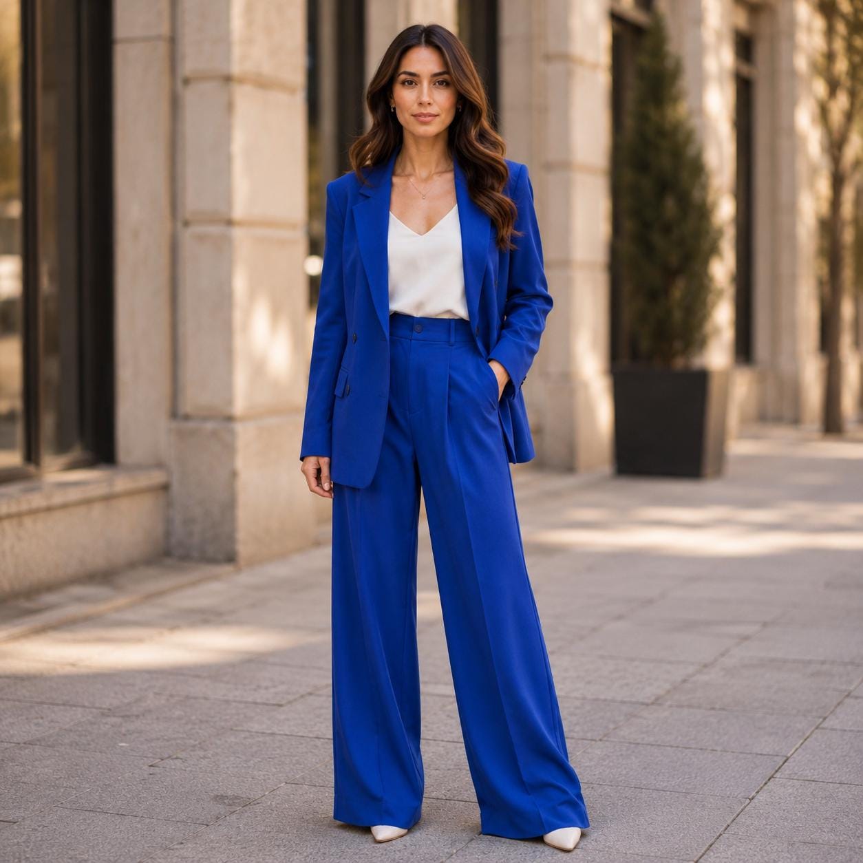 Royal Blue Wide Leg Pants
