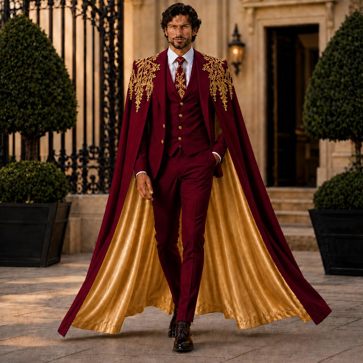 royal formal dress for men Rococo Baroque Men's Court Suit: Embroidered Royal Blue Prince Outfit