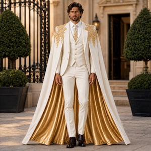 white and gold dress husband Men White and Gold Suit