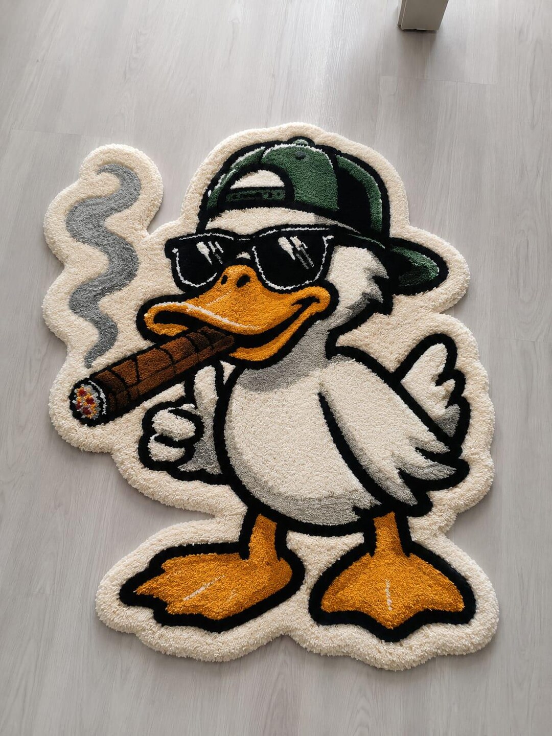 Funny Duck Tufted Rug, Cartoon Area Rug, Handmade Gaming Room Rug ...
