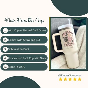 Motherhood Is Kingdom Work Tumbler, Christian Mom Tumbler, Proverbs 31 Gift, Faith Based Mom Gift, Custom Name Christian Cup, Gift for Mom zdjęcie 7