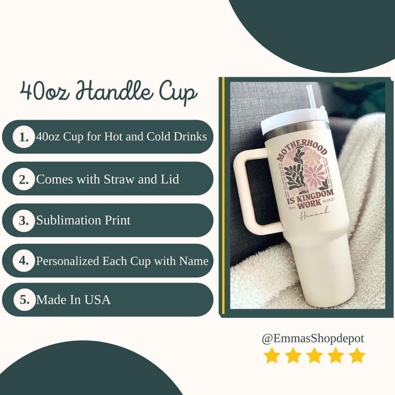 Motherhood Is Kingdom Work Tumbler, Christian Mom Tumbler, Proverbs 31 Gift, Faith Based Mom Gift, Custom Name Christian Cup, Gift for Mom zdjęcie 7